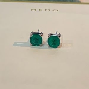 Emerald stud earrings